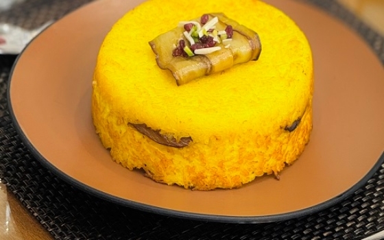 ته چین قیمه بادمجان